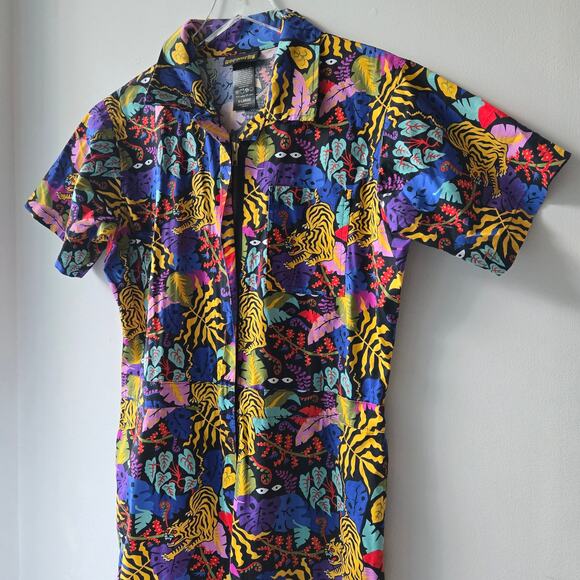 Nooworks Tropi Trip Jumpsuit Coveralls Cotton Womens Size XL Sold Out Rare EUC - Picture 5 of 16